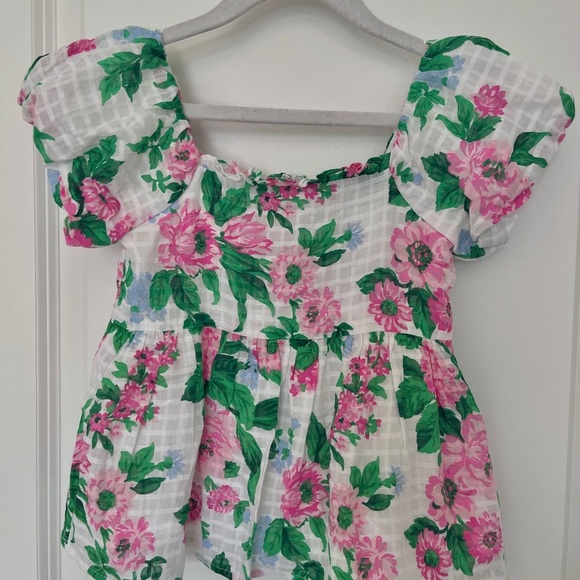 Janie and Jack Floral top - Pink and Green - Picture 2 of 4